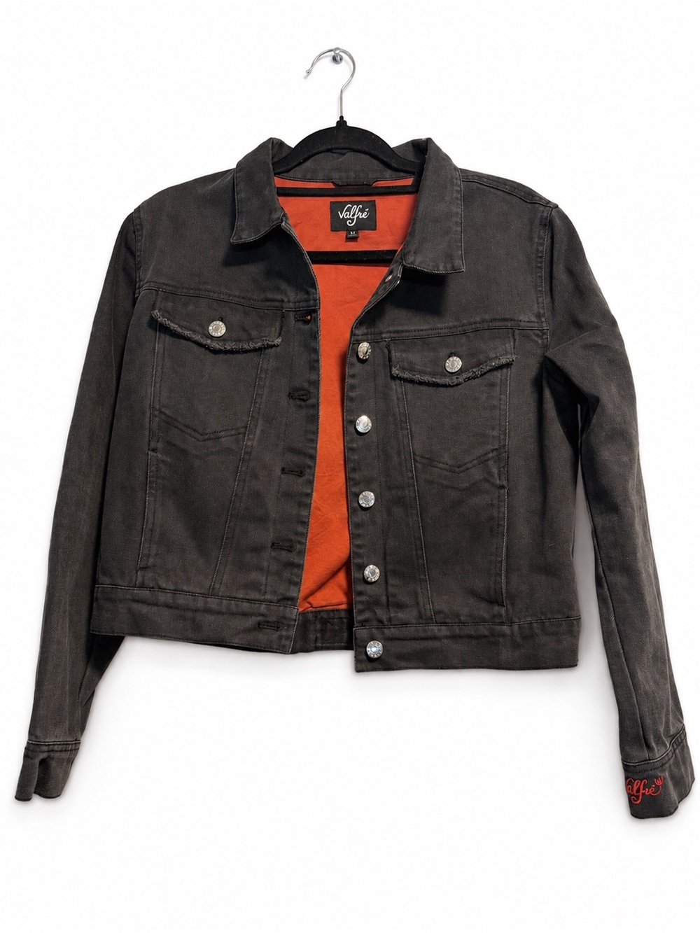 Valfré La Diabla Black Denim Embroidered Jacket women’s size M - Picture 4 of 7